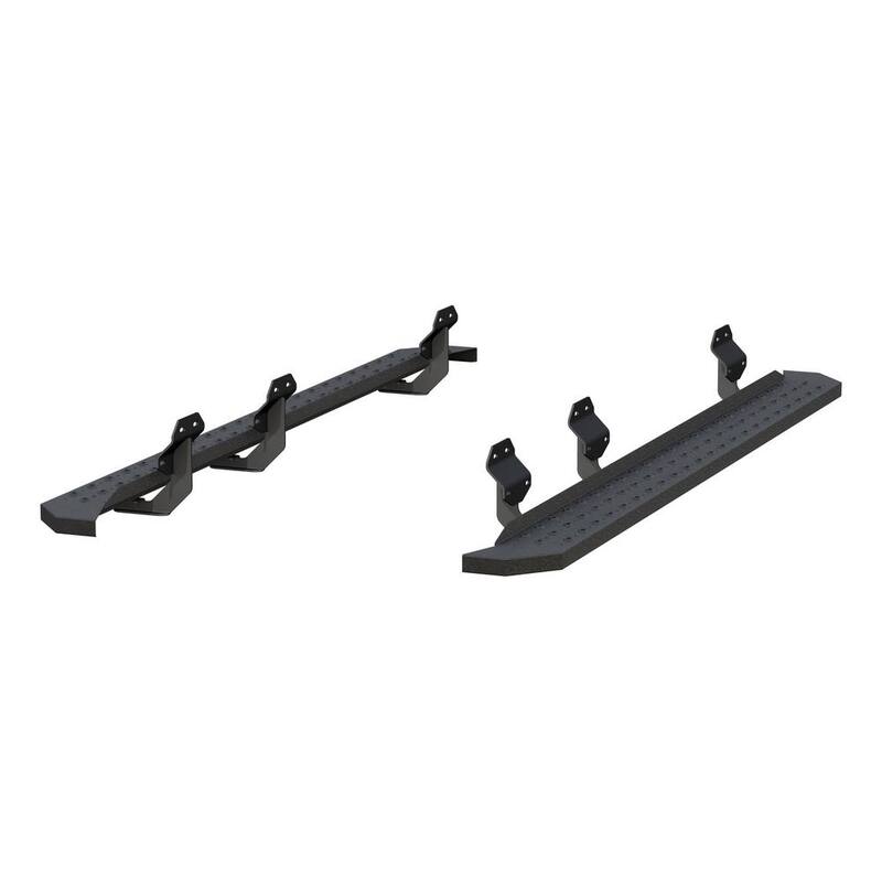 Aries RidgeStep Black Steel 6-1/2 x 91-Inch Running Boards, Select Ford F-150, F-250, F-350, F-450, F-550 Super Duty Crew Cab - 2055519