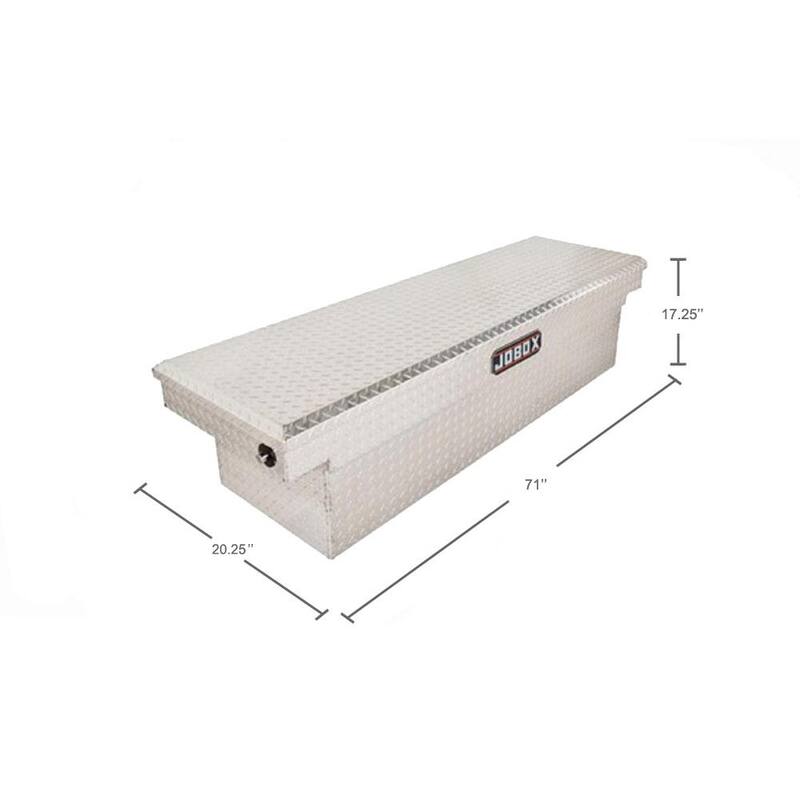 Crescent Jobox 71 in. Diamond Plate Aluminum Full Size Deep Crossover Single Lid Truck Tool Box with Pushbutton Gear-Lock™ - PAC1582000