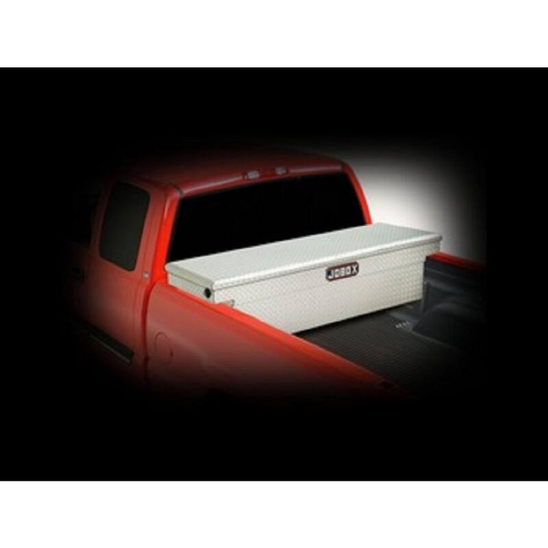 Crescent Jobox 71 in. Diamond Plate Aluminum Full Size Deep Crossover Single Lid Truck Tool Box with Pushbutton Gear-Lock™ - PAC1582000