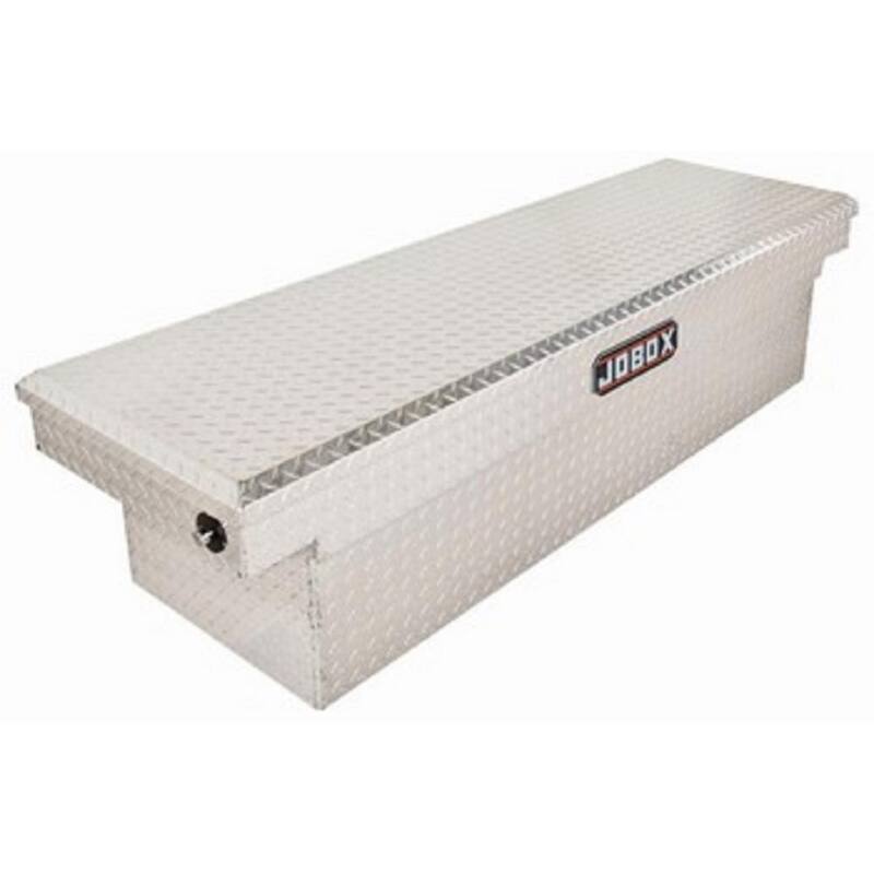 Crescent Jobox 71 in. Diamond Plate Aluminum Full Size Deep Crossover Single Lid Truck Tool Box with Pushbutton Gear-Lock™ - PAC1582000