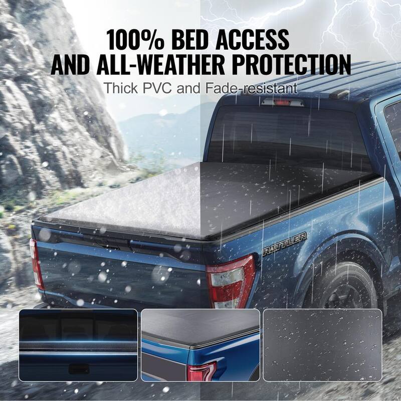 VEVOR Truck Bed Cover Roll Up Truck Bed Tonneau Cover Compatible with 2009-2024 Ford F-150 Styleside Bed for 5.5 x 5.4 ft. Bed - JQSKCHBXGJQSDHHE9V0