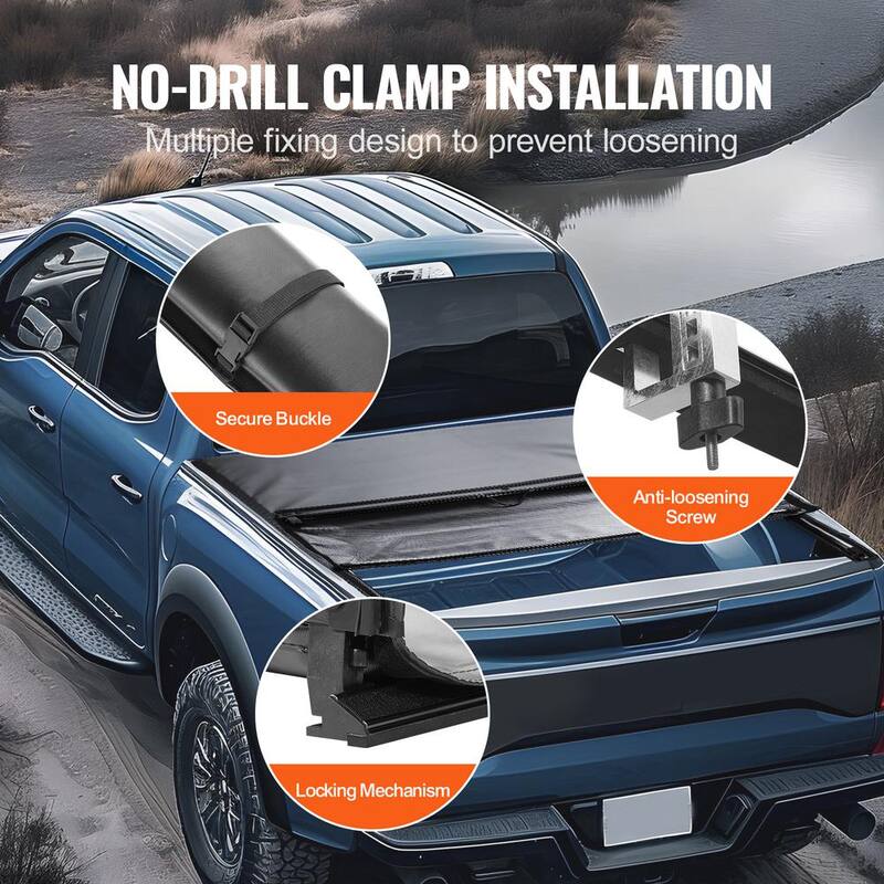 VEVOR Truck Bed Cover Roll Up Truck Bed Tonneau Cover Compatible with 2009-2024 Ford F-150 Styleside Bed for 5.5 x 5.4 ft. Bed - JQSKCHBXGJQSDHHE9V0