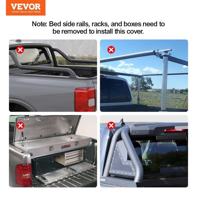 VEVOR Truck Bed Cover Roll Up Truck Bed Tonneau Cover Compatible with 2009-2024 Ford F-150 Styleside Bed for 5.5 x 5.4 ft. Bed - JQSKCHBXGJQSDHHE9V0