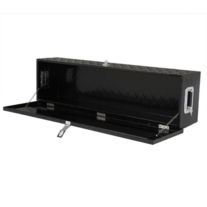 Karl home 49 in. Black Aluminum Underbody Truck Tool Box with Keys - 650602036695