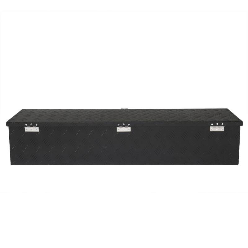 Karl home 49 in. Black Aluminum Underbody Truck Tool Box with Keys - 650602036695