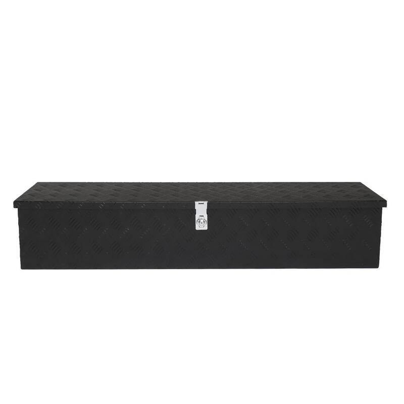 Karl home 49 in. Black Aluminum Underbody Truck Tool Box with Keys - 650602036695