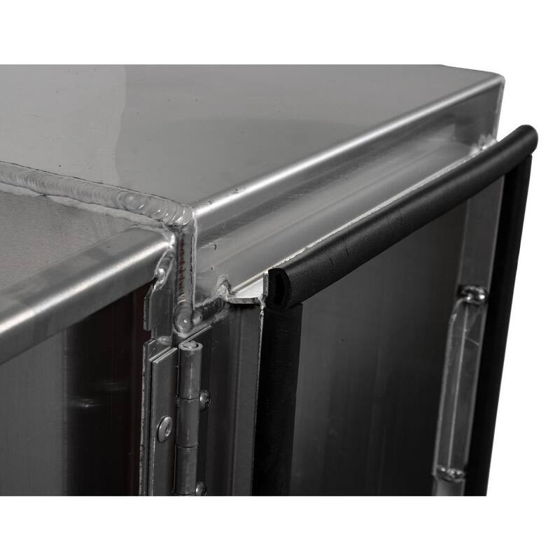 Buyers Products Company 24 in. x 24 in. x 60 in. Smooth Aluminum Underbody Truck Tool Box with Barn Door - 1705345