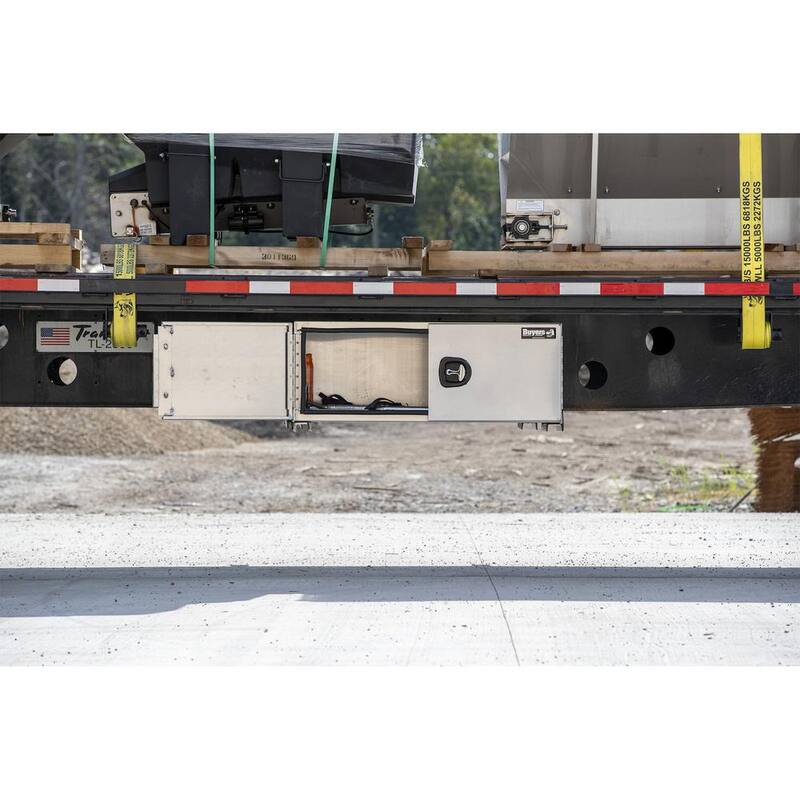 Buyers Products Company 24 in. x 24 in. x 60 in. Smooth Aluminum Underbody Truck Tool Box with Barn Door - 1705345