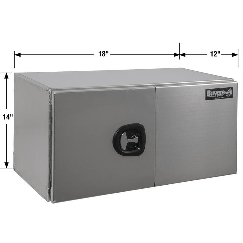 Buyers Products Company 24 in. x 24 in. x 60 in. Smooth Aluminum Underbody Truck Tool Box with Barn Door - 1705345
