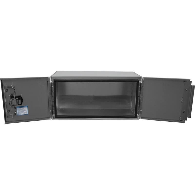 Buyers Products Company 24 in. x 24 in. x 60 in. Smooth Aluminum Underbody Truck Tool Box with Barn Door - 1705345
