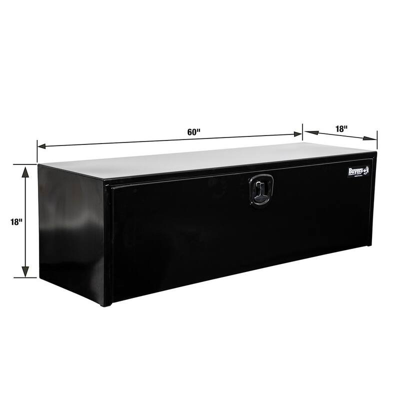 Buyers Products 18 x 18 x 60 in. Black Steel Underbody Truck Box With 3-Point Latch - 1732315