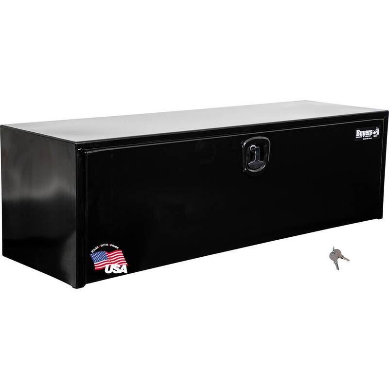 Buyers Products 18 x 18 x 60 in. Black Steel Underbody Truck Box With 3-Point Latch - 1732315