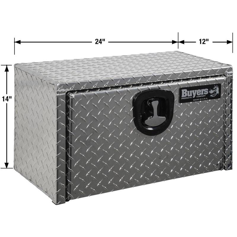 Buyers Products Company 14 in. x 12 in. x 24 in. Diamond Plate Tread Aluminum Underbody Truck Tool Box - 1705150