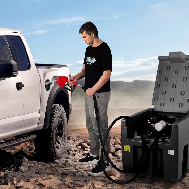 VEVOR Portable Diesel Tank, 58 Gal. Capacity and 10 GPM Flow Rate, Diesel Fuel Tank with 12V Electric Transfer Pump, Black - SLYXJLBDDWC9017X3V0-730