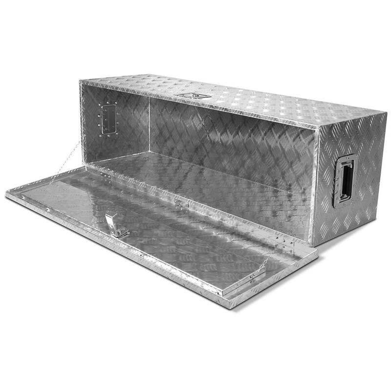 STARK USA 48 in. Aluminum Underbody Tool Storage Box For Pickup Truck ATV Camper Trailer RV Flatbed with Lock - 96022-H2