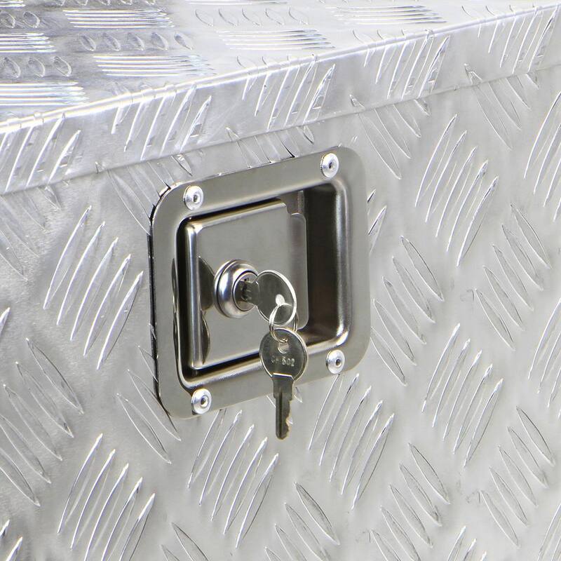 STARK USA 48 in. Aluminum Underbody Tool Storage Box For Pickup Truck ATV Camper Trailer RV Flatbed with Lock - 96022-H2