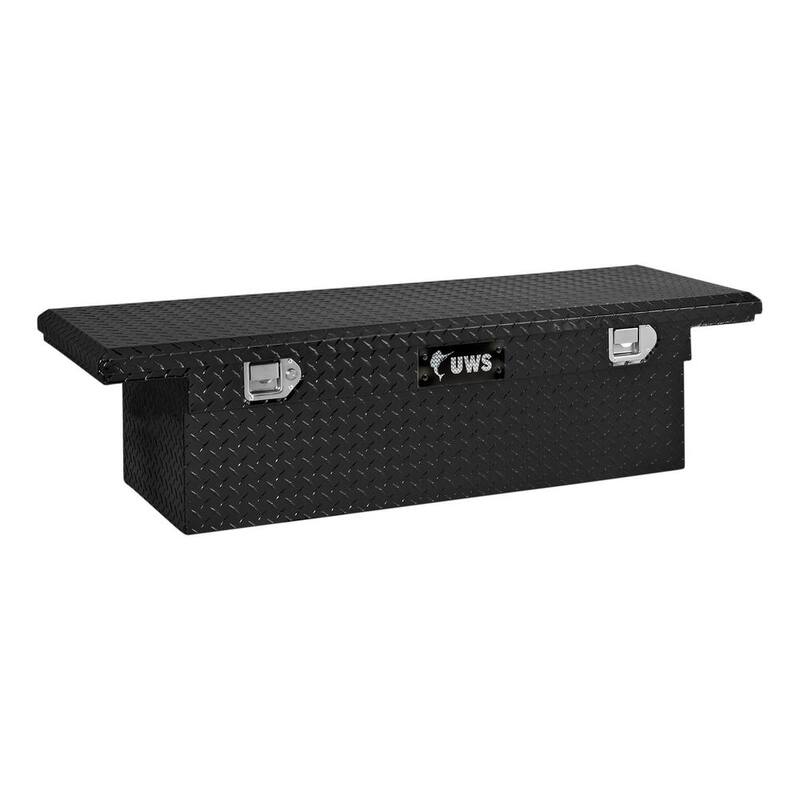 UWS 68 in. Gloss Black Aluminum Low Profile Crossbed Truck Tool Box - EC10112
