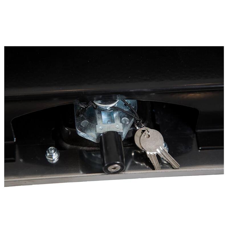 Buyers Products Company 18 in. x 18 in. x 48 in. Gloss Black Steel Underbody Truck Tool Box with Stainless Steel Door - 1702710