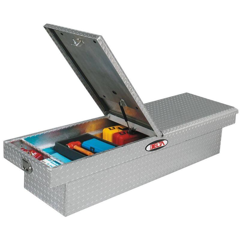 Crescent Jobox 70 in. Diamond Plate Aluminum Full Size Dual Gullwing Crossover Truck Tool Box - 1-306000