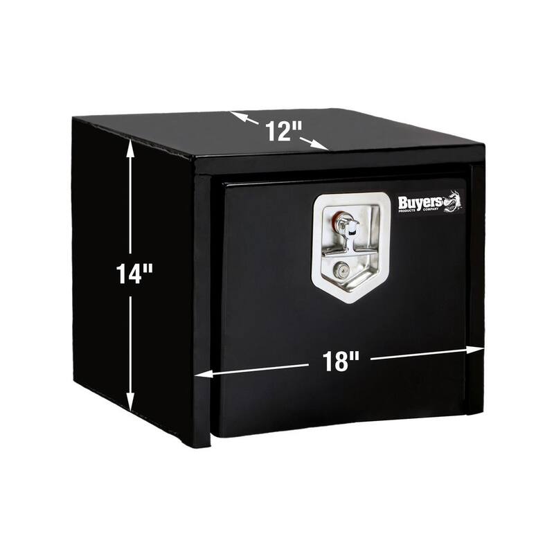 Buyers Products Company 14 in. x 12 in. x 18 in. Gloss Black Steel Underbody Truck Tool Box - 1703349