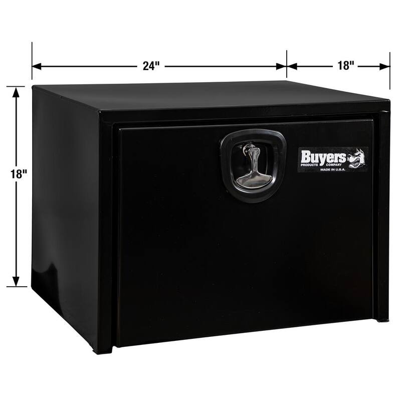 Buyers Products Company 18 in. x 18 in. x 24 in. Gloss Black Steel Underbody Truck Tool Box - 1732300