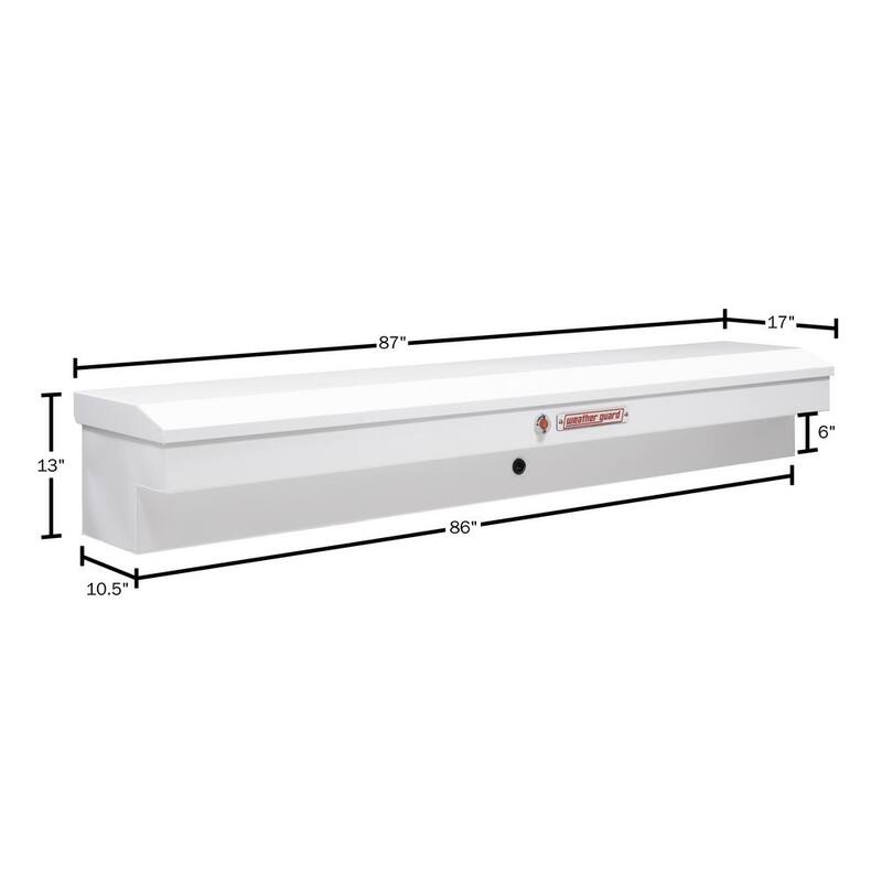Weather Guard 87.25 in. White Steel Long Lo-Side Truck Tool Box - 165-3-04