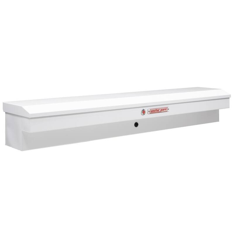 Weather Guard 87.25 in. White Steel Long Lo-Side Truck Tool Box - 165-3-04