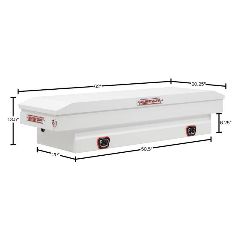 Weather Guard 62.5 in. White Steel Compact Crossover Truck Tool Box - 156-3-04