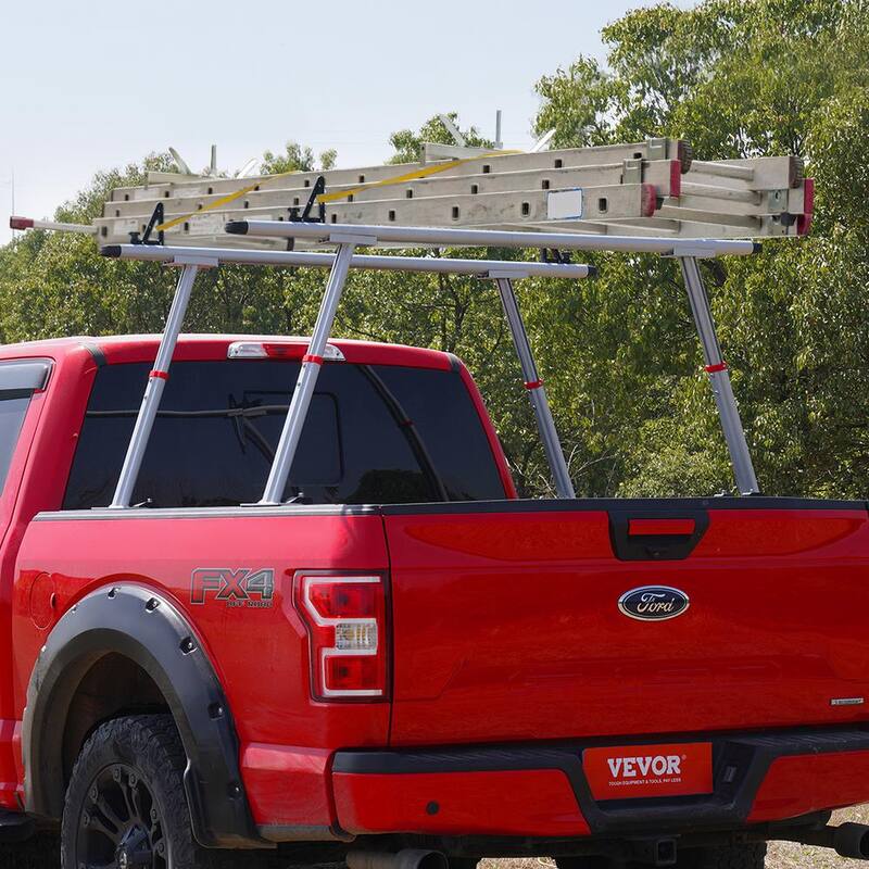 VEVOR Truck Bed Rack 17 in. to 29 in. Height Ladder Rack 800 lbs. Capacity Aluminum w/8 Non-Drilling C-Clamp for Truck Kayak - PKHJLXJB71INCO9JWV0