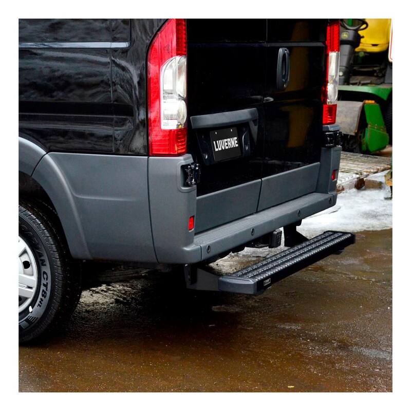 Luverne Grip Step 54 in. Black Aluminum Cargo Van Rear Step, Select Ram ProMaster 1500, 2500, 3500 - 415254-401478