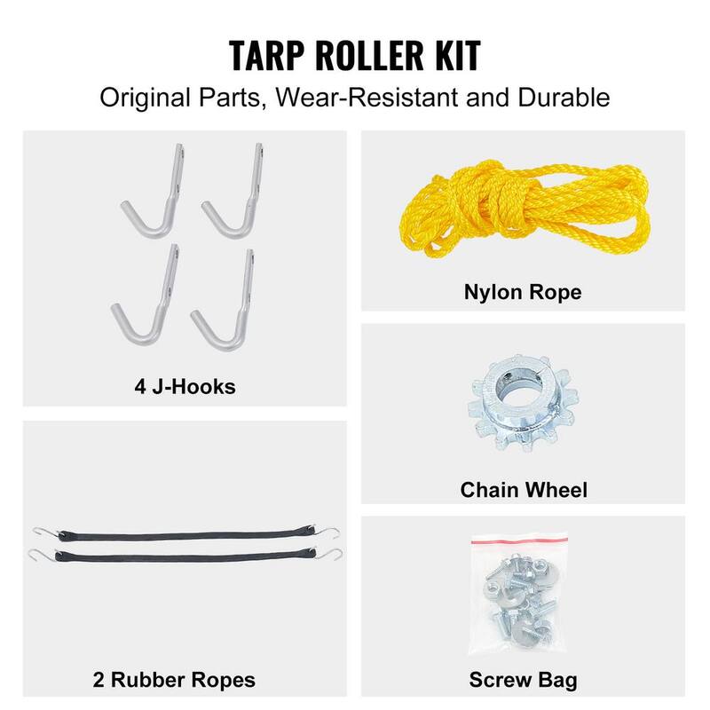 VEVOR Hand Crank Tarp Roller Kit 64 in. to 104 in. Wide Manual Cab Level Dump Truck Tarp Roller for Dump Trucks, Trailers - KCGTTJHJ6010496T3V0