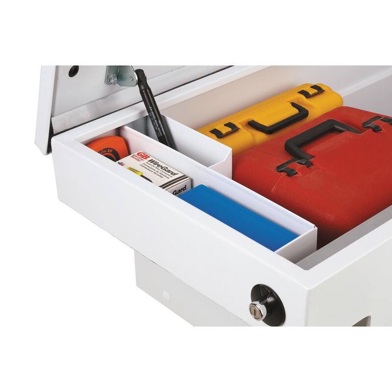 Crescent Jobox 71 in. White Steel Full Size Deep Single Lid Crossover Truck Tool Box with Pushbutton Gear-Lock™ - PSC1456000