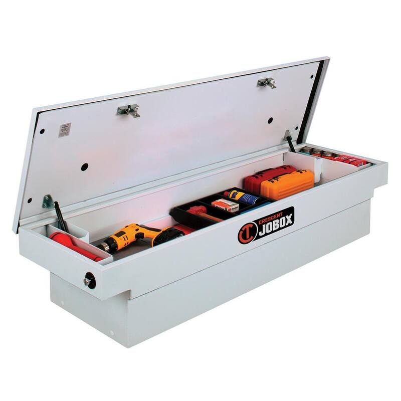 Crescent Jobox 71 in. White Steel Full Size Deep Single Lid Crossover Truck Tool Box with Pushbutton Gear-Lock™ - PSC1456000
