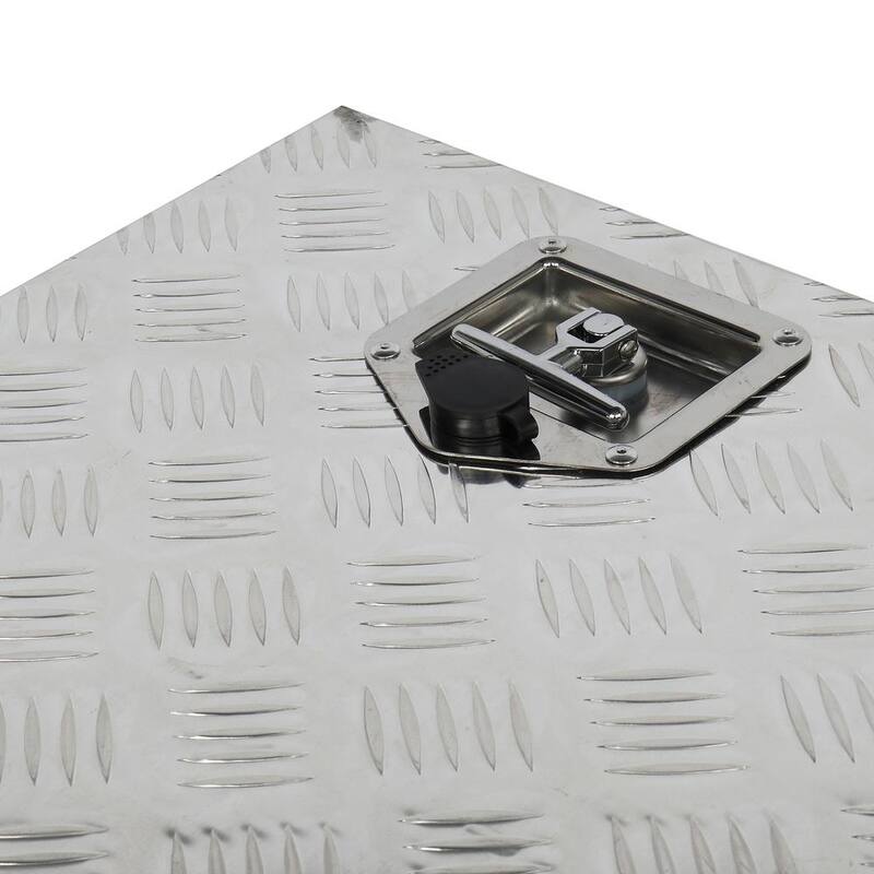 Karl home 30 in. Silver Diamond Plate Aluminum Underbody Truck Tool Box Double Lock with Key - 667585648302