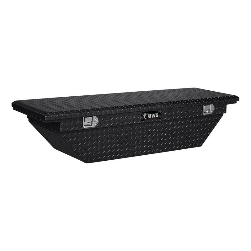 UWS 60 in. Gloss Black Aluminum Angled Crossover Truck Tool Box with Low Profile (Heavy Packaging) - EC10202