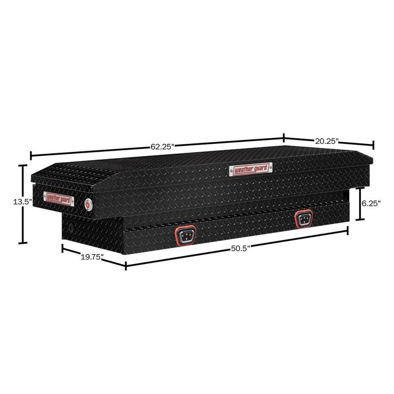 Weather Guard 62.5 in. Gloss Black Aluminum Compact Truck Tool Box - 154-5-04