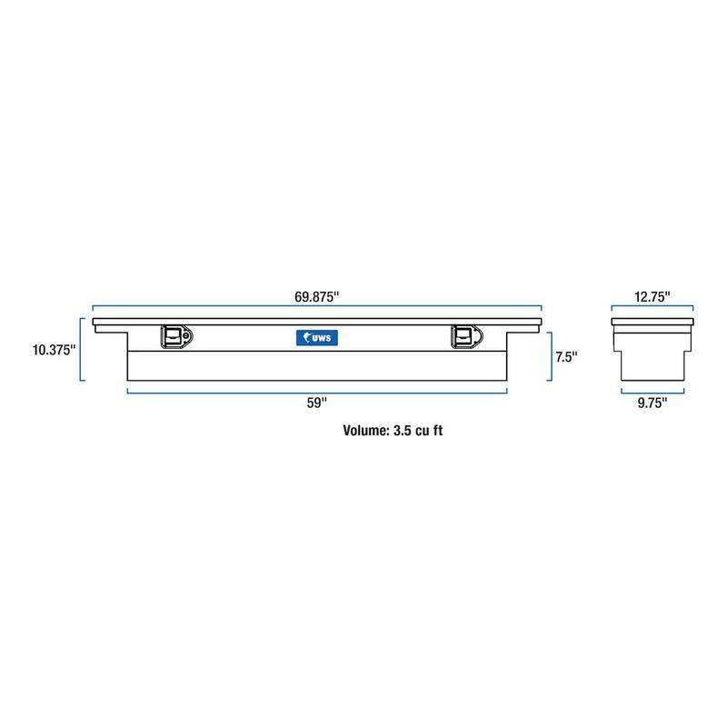 UWS 69 in. Gloss Black Aluminum Slim-Line Truck Tool Box, Low Profile (Heavy Packaging) - EC10552