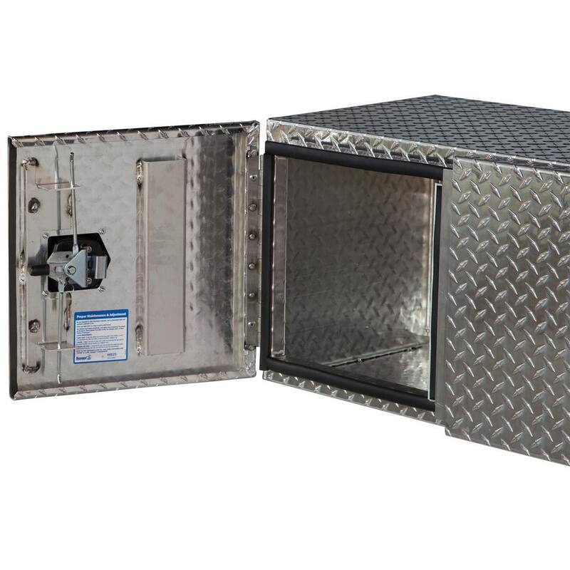 Buyers Products Company 24 in. x 24 in. x 48 in. Diamond Plate Tread Aluminum Underbody Truck Tool Box with Barn Door - 1702240