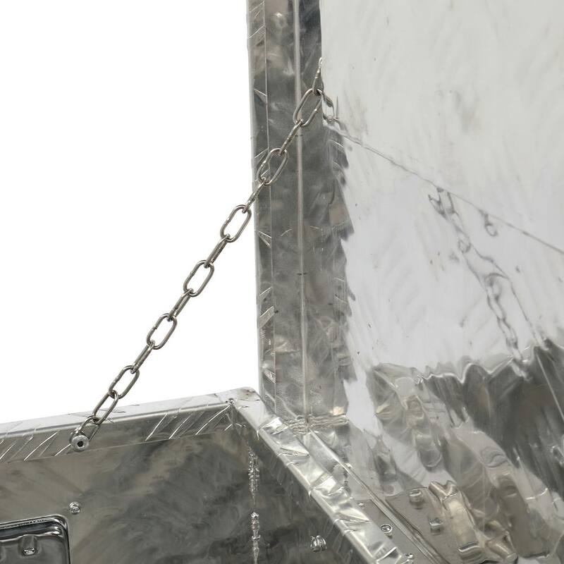 Karl home 30 in. Silver Aluminum Underbody Truck Tool Box Double RV ATV Trailer Storage Boxes with Locks Keys - 664822268620