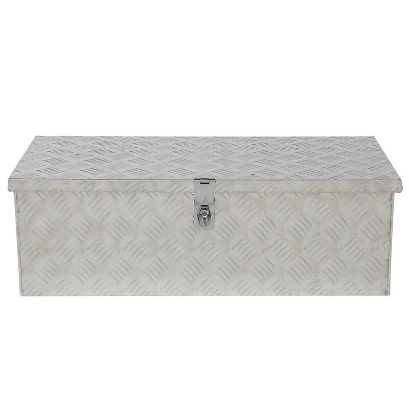 Karl home 30 in. Silver Aluminum Underbody Truck Tool Box Double RV ATV Trailer Storage Boxes with Locks Keys - 664822268620