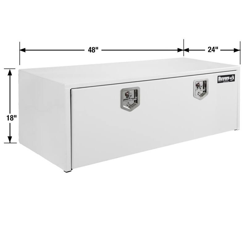 Buyers Products Company 18 in. x 24 in. x 48 in. White Steel Underbody Truck Tool Box - 1708410