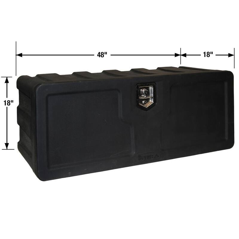 Buyers Products Company 18 in. x 18 in. x 48 in. Matte Black Plastic Underbody Truck Tool Box - 1717110