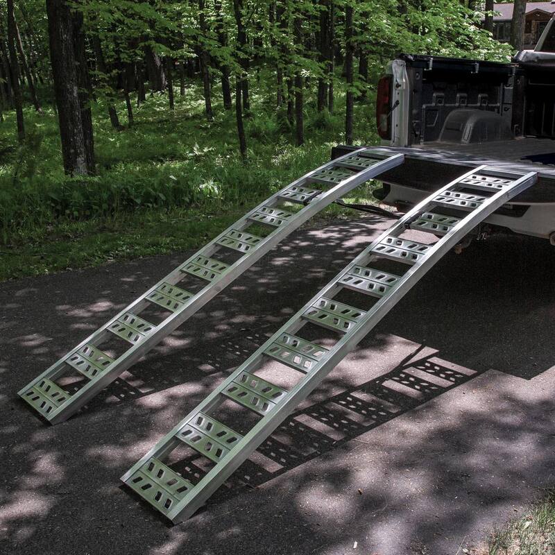 YuTrax 90 in. Arched Ramps, High-Strength Extruded Aluminum, 1500 lb. Load Capacity, Pair - YR500