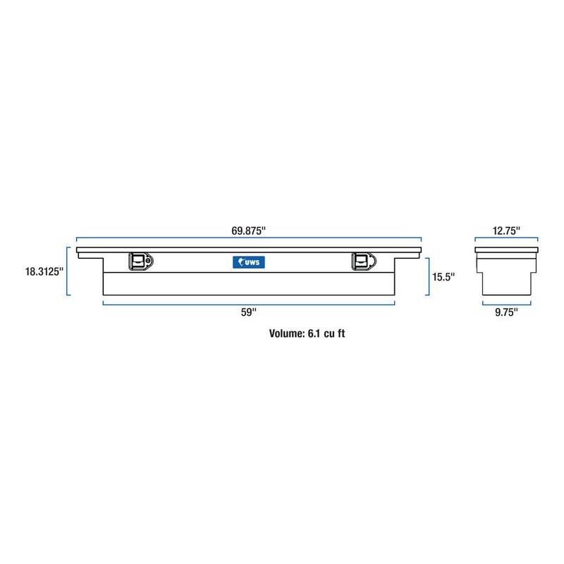 UWS 69 in. Gloss Black Aluminum Deep Slim Truck Tool Box, Low Profile (Heavy Packaging) - EC10842