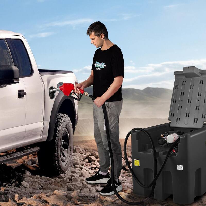 VEVOR Portable Diesel Tank, 116 Gal. Capacity and 10 GPM Flow Rate, Diesel Fuel Tank with 12V Electric Transfer Pump, Black - SLYXJLBDDW200L3BNV0-730