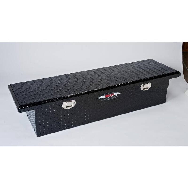 Crescent Jobox 70 in. Black Diamond Plate Aluminum Full Size Low-Profile Crossover Truck Tool Box with Gear-Lock Latch - 1-351002