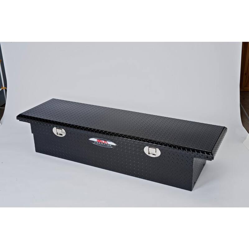 Crescent Jobox 70 in. Black Diamond Plate Aluminum Full Size Low-Profile Crossover Truck Tool Box with Gear-Lock Latch - 1-351002