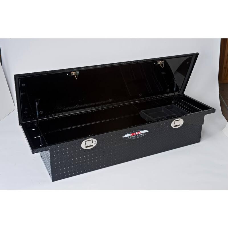 Crescent Jobox 70 in. Black Diamond Plate Aluminum Full Size Low-Profile Crossover Truck Tool Box with Gear-Lock Latch - 1-351002
