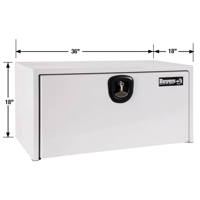 Buyers Products Company 18 in. x 18 in. x 36 in. White Steel Underbody Truck Tool Box - 1732405
