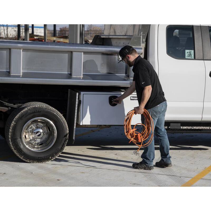 Buyers Products Company 18 in. x 18 in. x 36 in. White Steel Underbody Truck Tool Box - 1732405